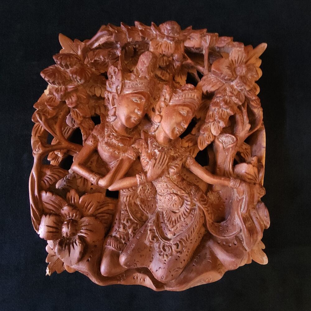 Vintage Hand Carved Made Wooden Asian Indian Thai Burmese Religious Carving 8"